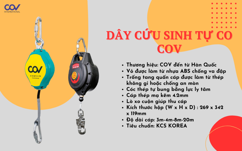 Dây cứu sinh tự co COV 3m